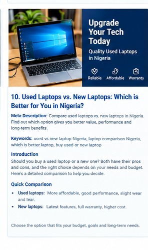 Used vs New Laptops: Which Option Makes More Sense in Nigeria?